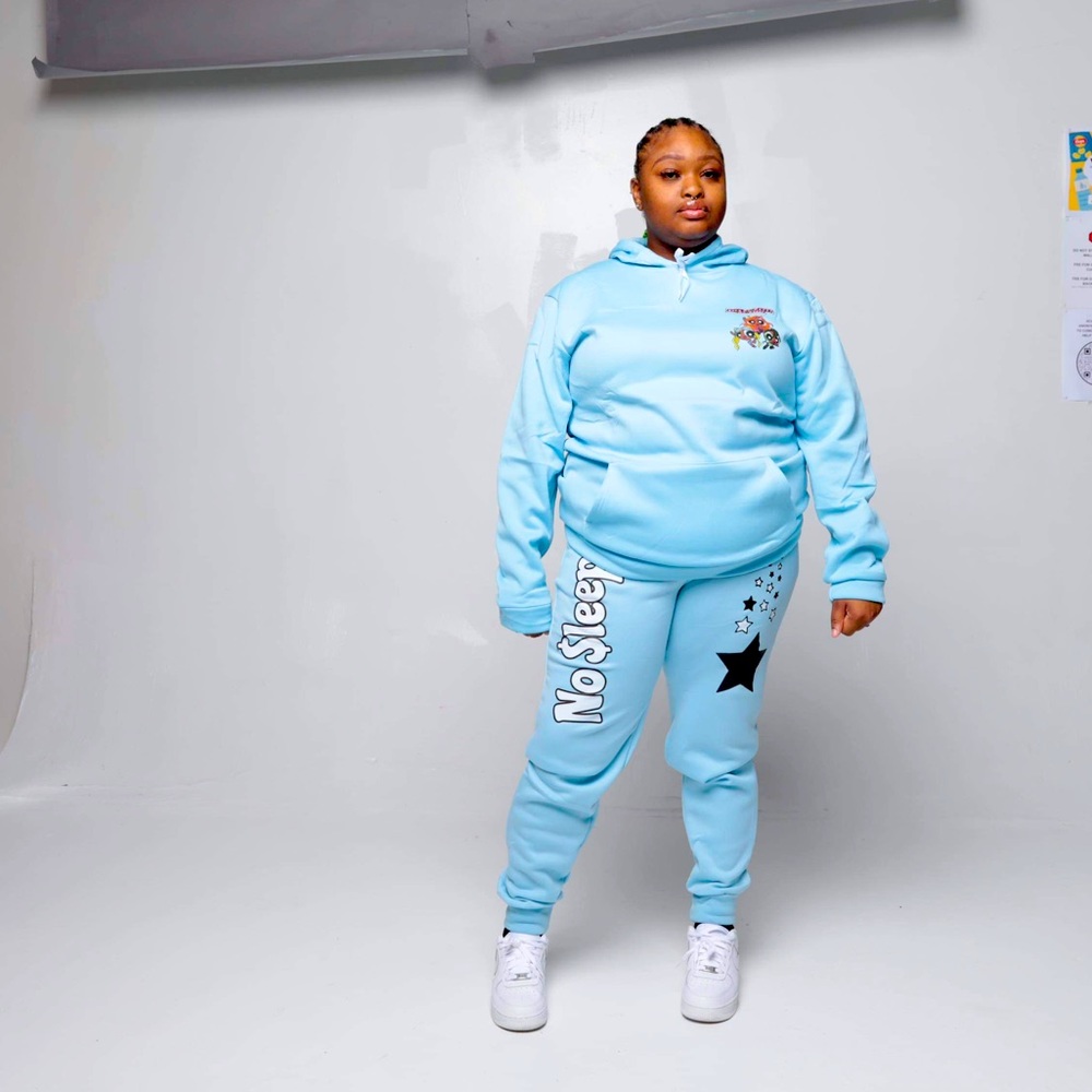 No$leep powerpuff girls custom blue jackets and joggers